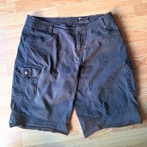 P*Womens KUHL denim Black Jean Shorts Sz 14